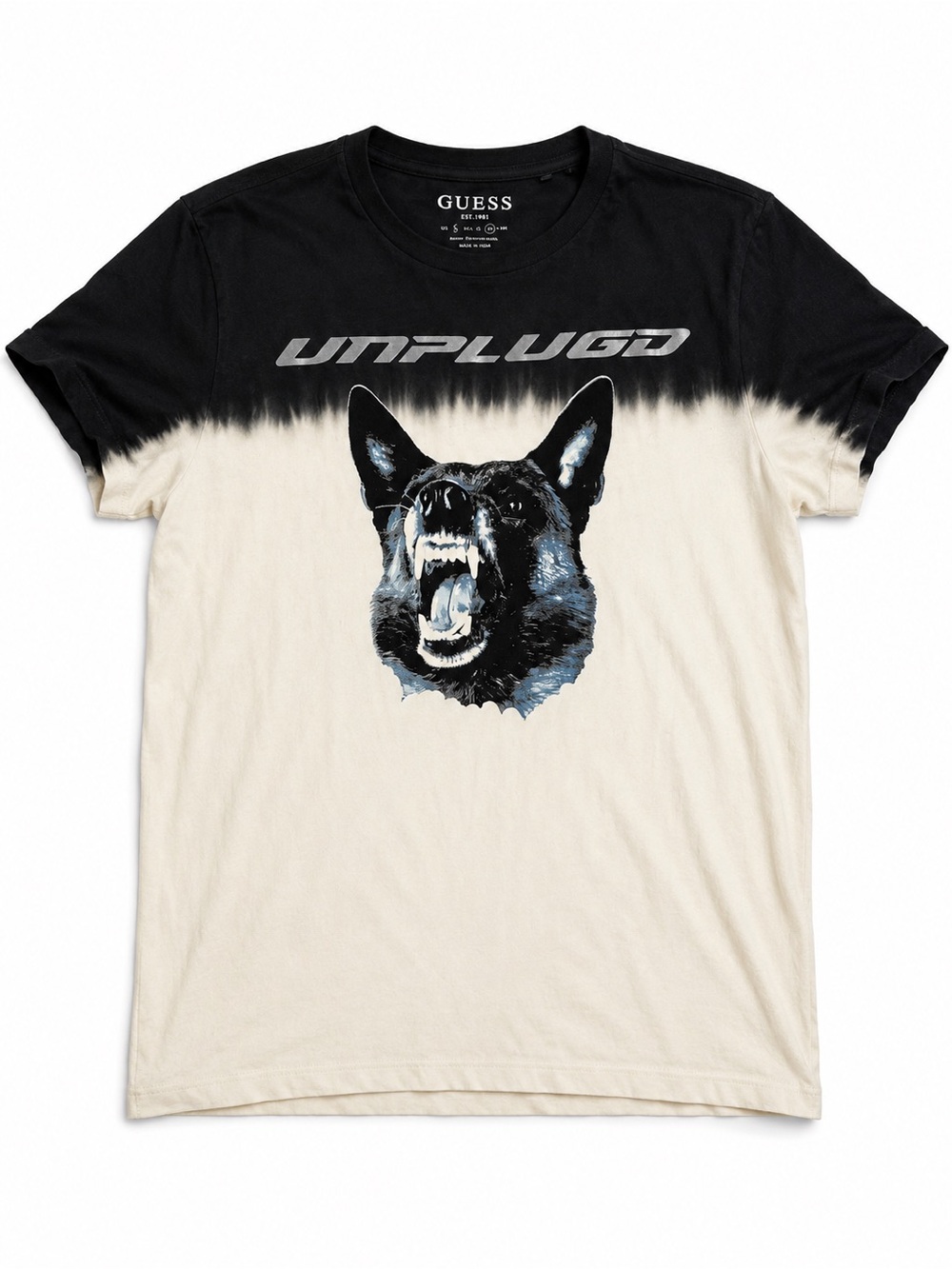 GUESS Black & Cream 'Unplugd' Graphic Short-Sleeve Tee